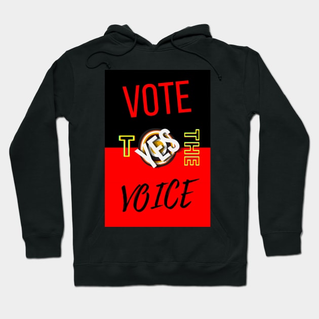 Vote Yes To The Voice Indigenous Voice To Parliament Contrast Colors Hoodie by 3dozecreations